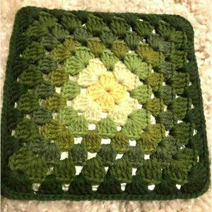 Vintage Granny Square Crochet Double-Sided Potholder with a heat absorbent pad s